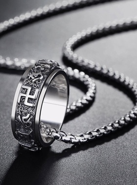 纯银戒指项链男潮嘻哈