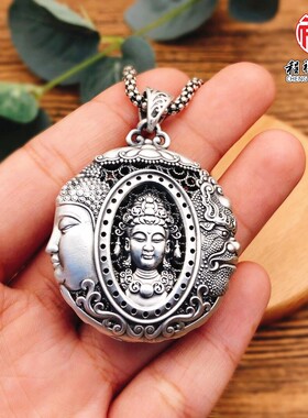 民族风纯银佛吊坠项链男女