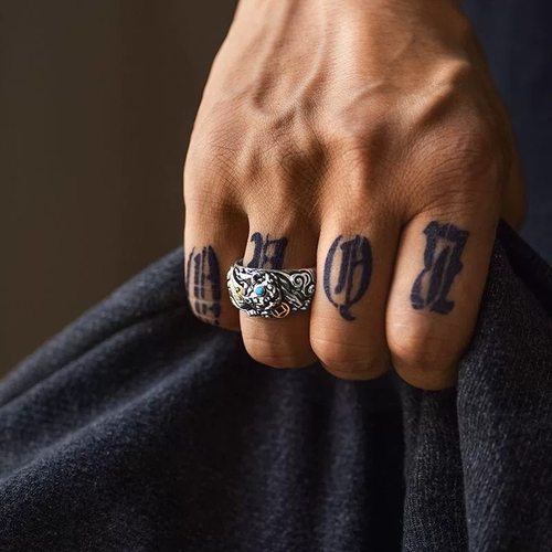 S925纯银立体貔貅戒指男轻奢高级感复古招财原创设计开口男士戒指