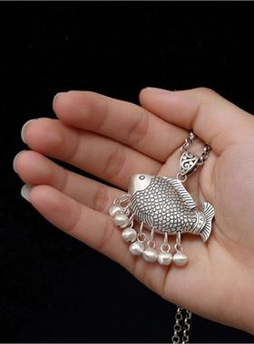 S925纯银吉祥双面鱼项链