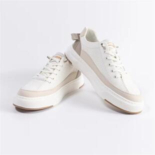 HX狐轩男士休闲鞋秋季新品青春潮流商场同款透气厚底圆头休闲板鞋