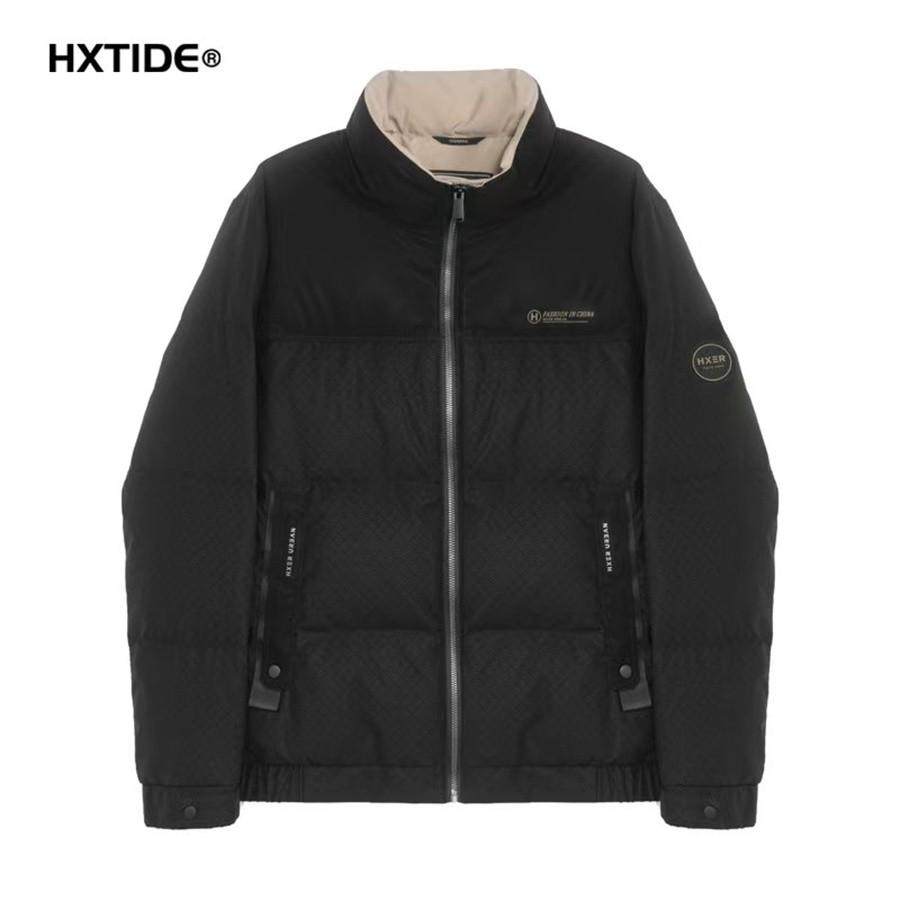 HX狐轩男装秋季新款立领棉衣冬装2023年韩版时尚百搭净色棉服外套