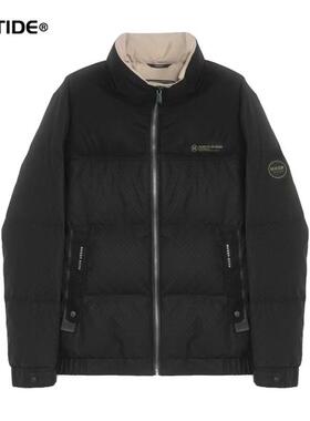 HX狐轩男装秋季新款立领棉衣冬装2023年韩版时尚百搭净色棉服外套