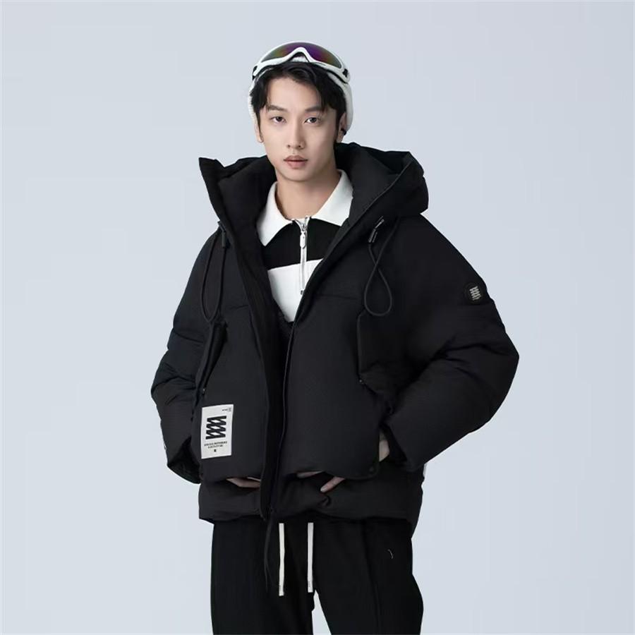 HX狐轩男装短款连帽羽绒服秋冬新品时尚潮流休闲保暖90白鸭绒外套