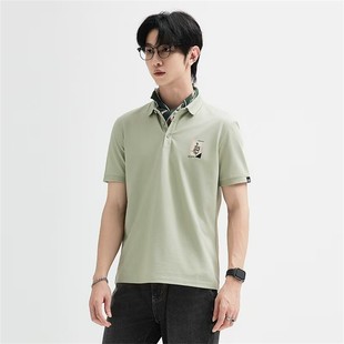翻领短袖 新品 印花t恤夏装 年轻款 休闲polo HX狐轩男装 潮流时尚 夏季