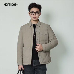 时尚 HX狐轩男装 连帽羽绒服韩版 短款 休闲保暖90白鸭绒外套 秋冬新品