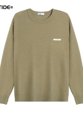 HX狐轩男装秋冬新款圆领毛衫2023年潮流韩版帅气毛衣内塔针织衫潮