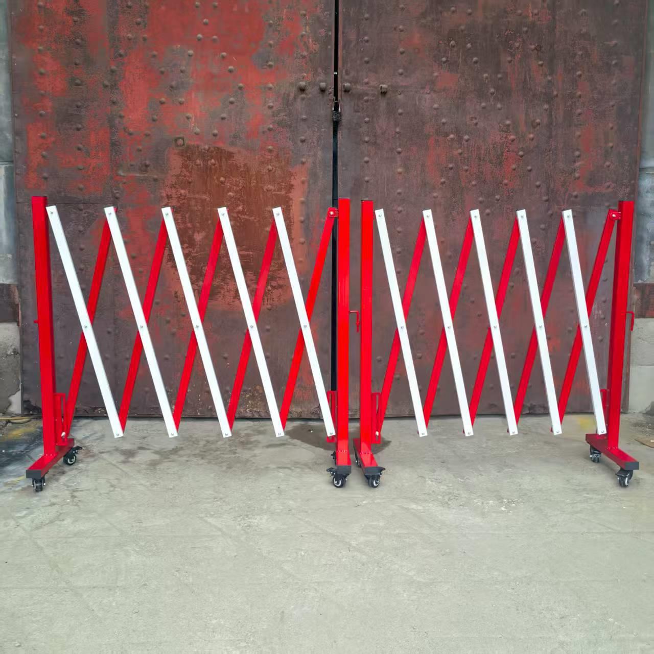 红白钢制伸缩折叠移动护栏道路交通电力施工工厂车间隔离防护围栏