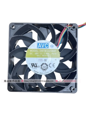 原装AVC 12025 DBTB1225B8F 48V 0.48A 12厘米 4线大风量散热风扇