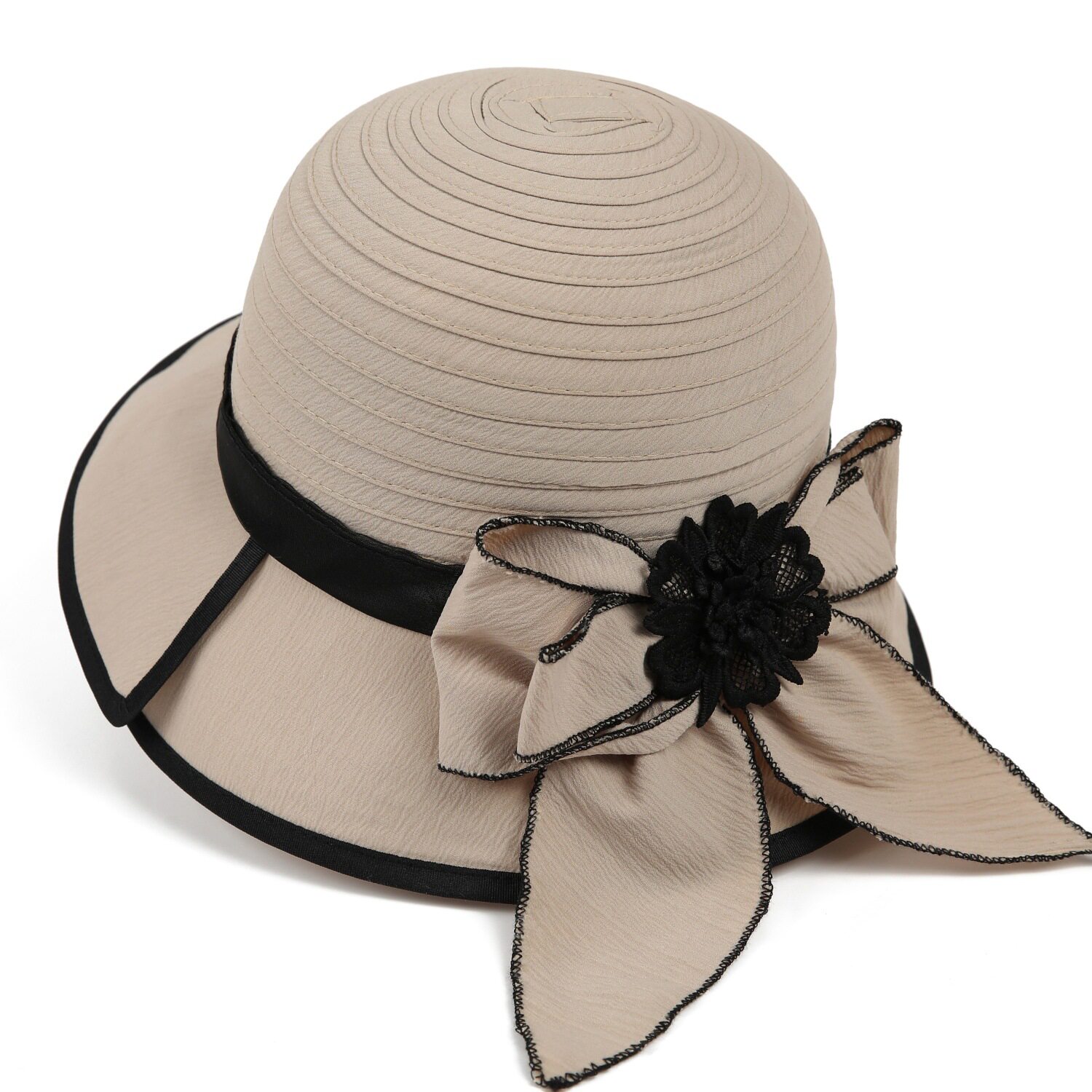 中年女士帽子2026新款春夏蝴蝶结渔夫帽妈妈优雅大方防晒遮阳凉帽