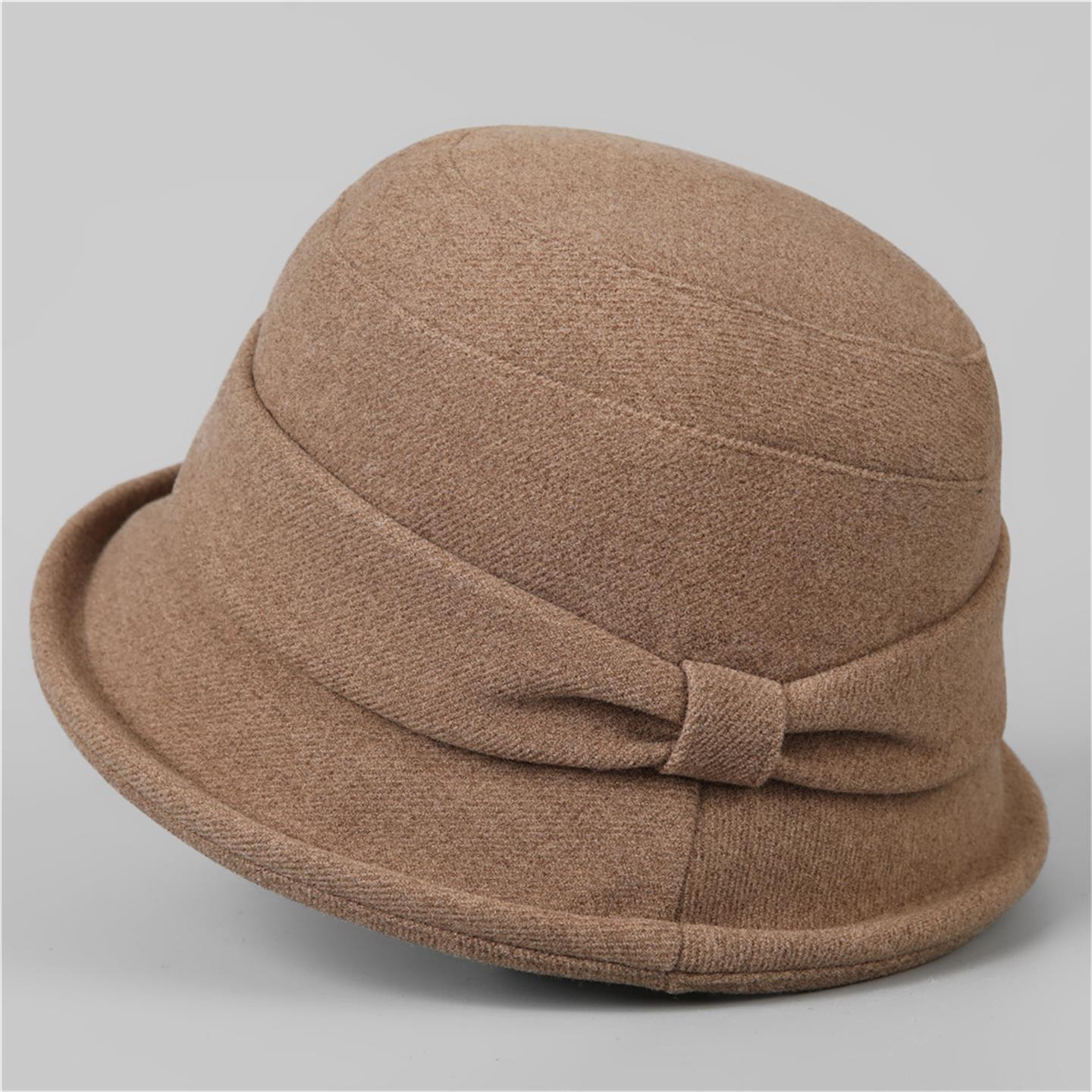 女士纯色渔夫帽秋冬款