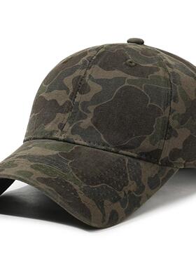 水洗棉灰色迷彩鸭舌帽春夏户外爬山遮阳棒球帽子男女生训练遮阳帽