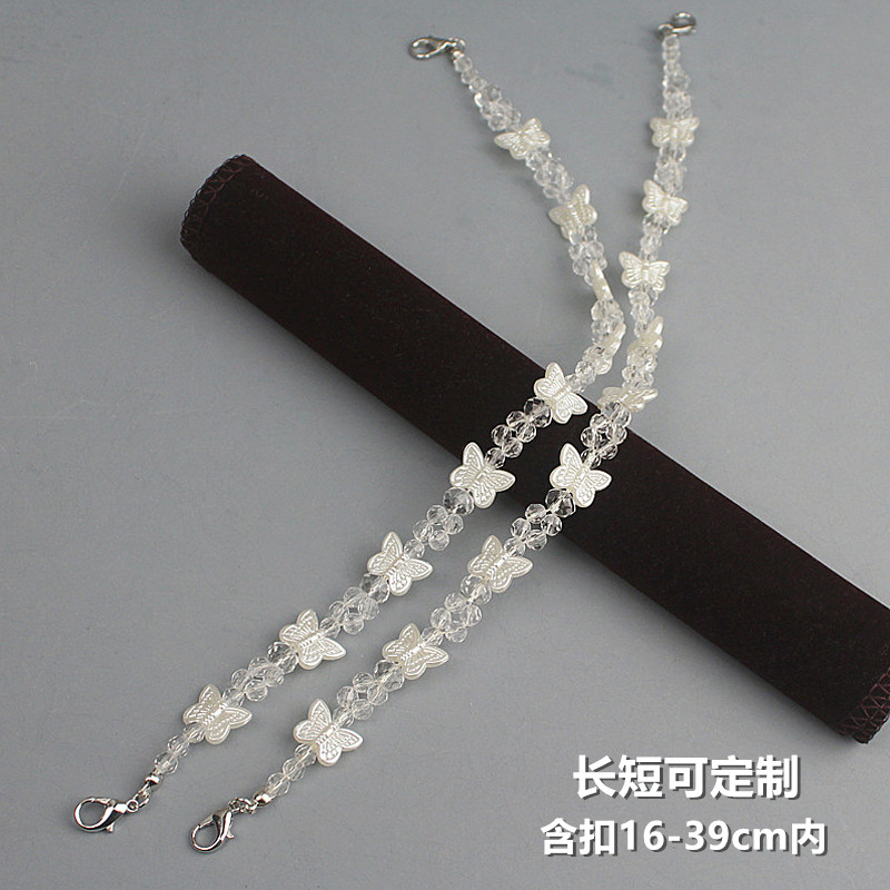 内衣带可拆一字肩抹胸珍珠连衣裙透明肩带小吊带蝴蝶珠子双肩配件