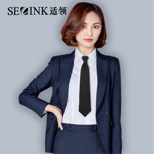 女士免打拉链领带韩版短款女士