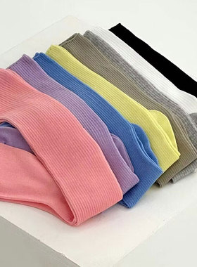 新款MARCA韩国东大门长筒袜女浅螺纹纯色薄款堆堆袜百搭潮袜长筒