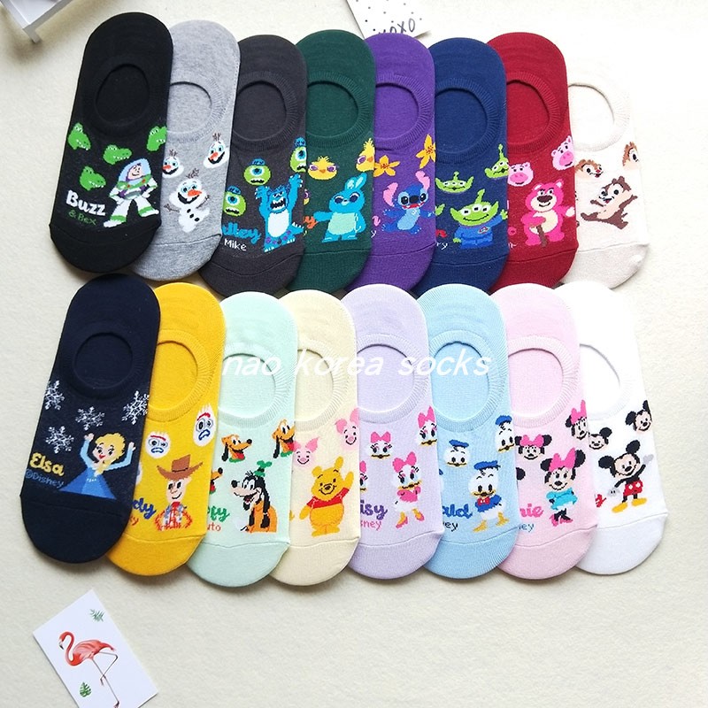 东大门米奇维尼熊船袜