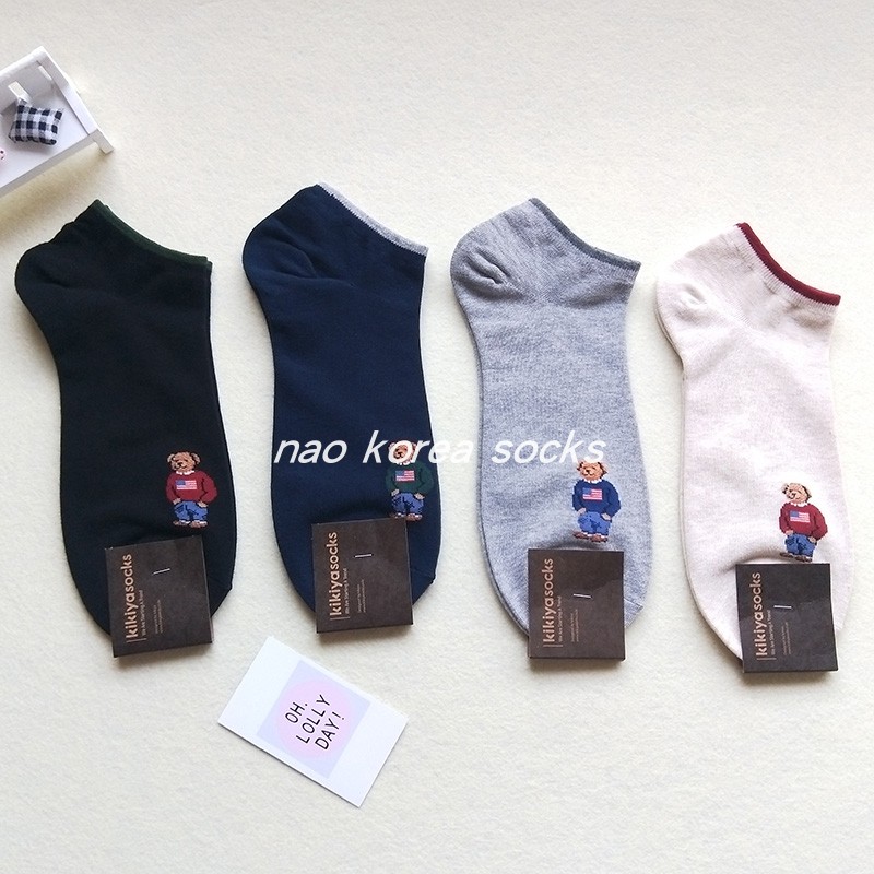 东大门韩国卡通吸汗透气男士棉袜