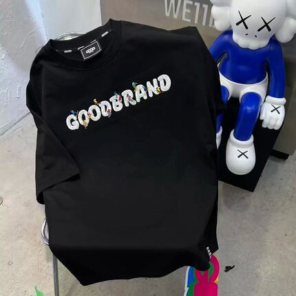 GOODBRAND短袖T恤立体拉浆字母刺绣滑雪潮牌休闲百搭重磅半袖tee