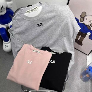 韩国RestandRecreation圆领卫衣RR字母印花休闲宽松长袖套头外套