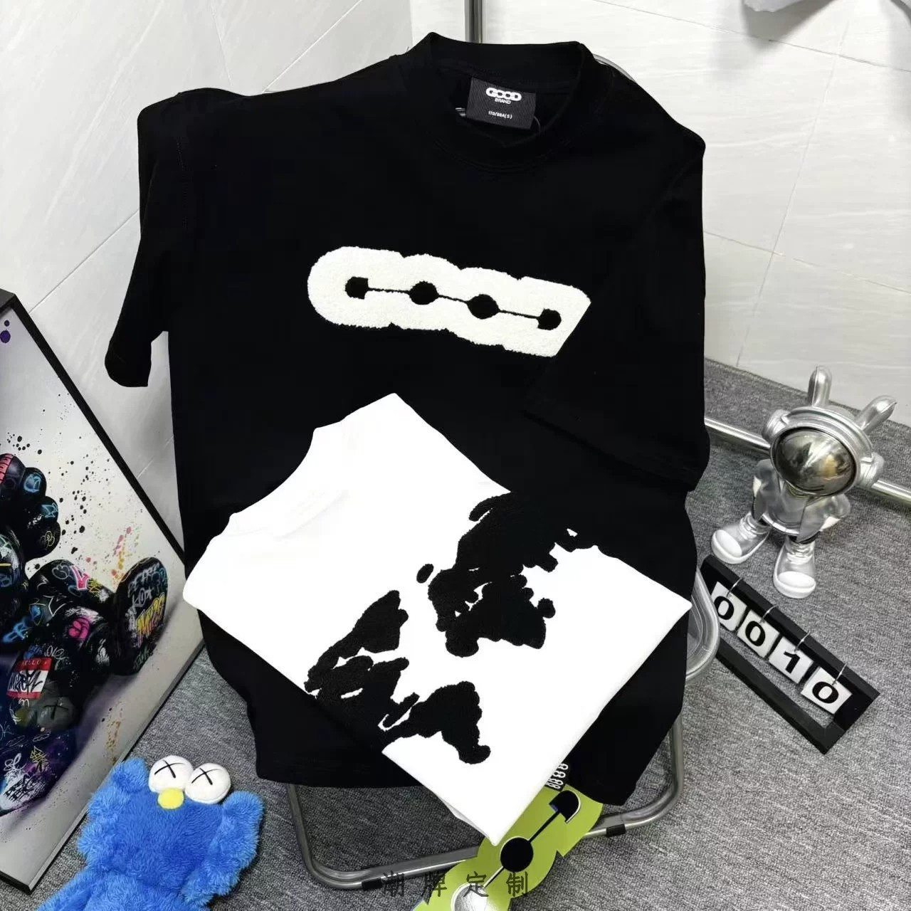 GOODBRAND短袖t恤毛巾绣提花字母潮牌宽松休闲重磅半袖男女款tee