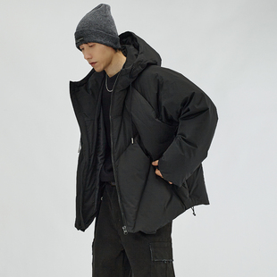 HAMB原创 2025冬季新品90白鸭绒连帽羽绒服男高级感户外加厚保暖