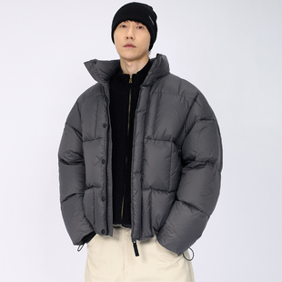 HAMB原创2025冬季新款90白鸭绒高级感立领绗线羽绒服外套男高充绒