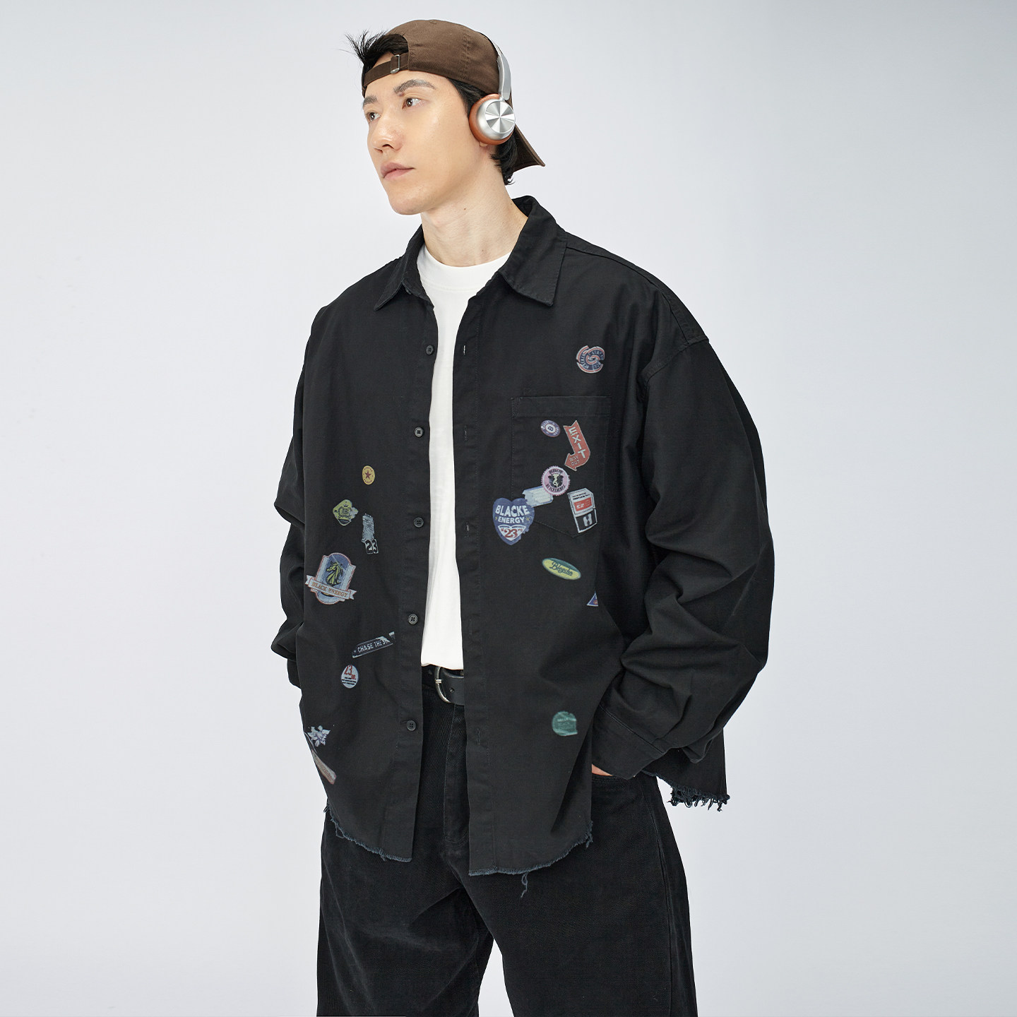 HAMB原创复古个性印花氛围感衬衫