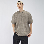 2026夏季 新品 蜡染水洗宽松痞帅短袖 HAMB原创 男设计感半袖 破洞T恤