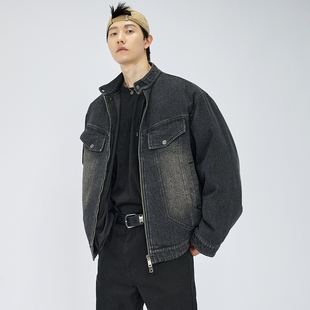 HAMB原创2025冬新款美式高级水洗牛仔羽绒服夹克外套男可脱卸内胆