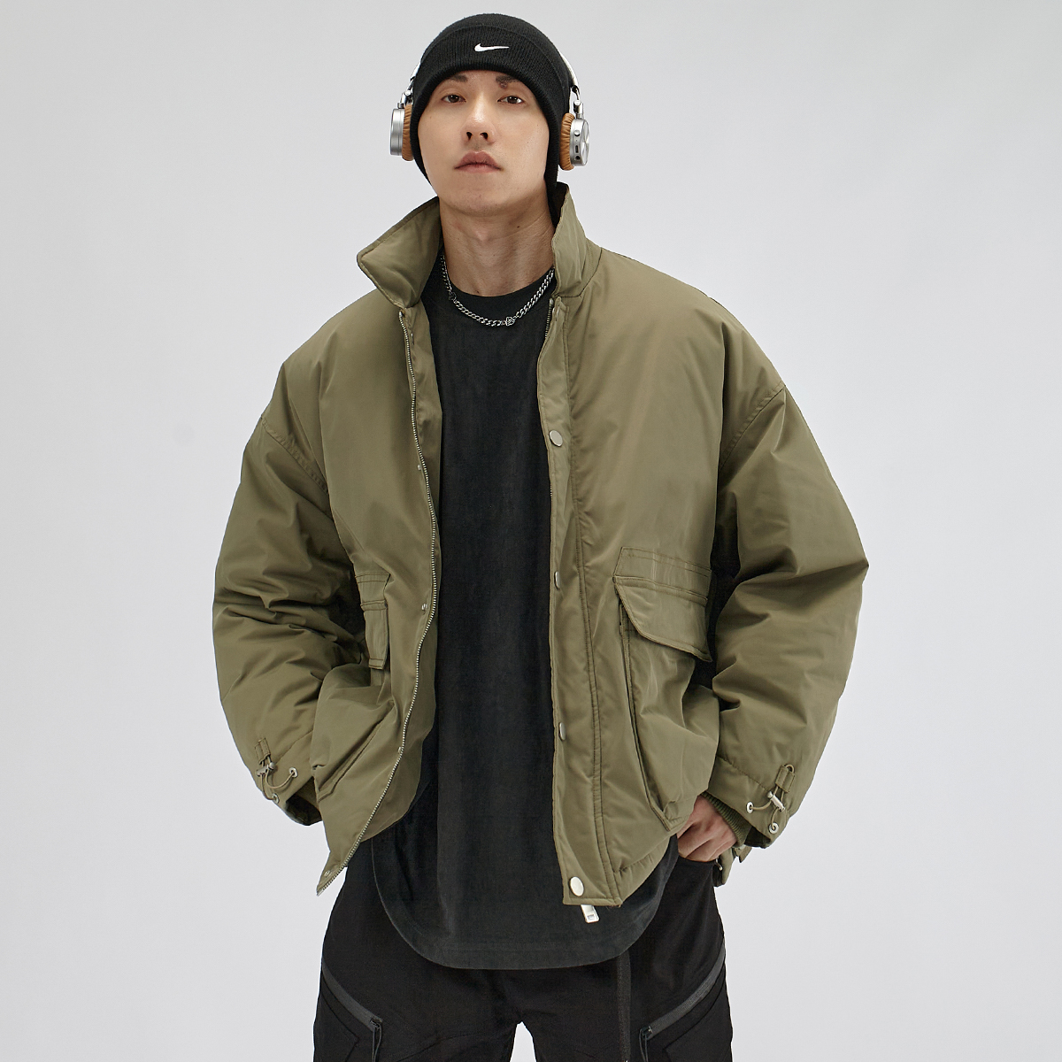 HAMB原创90白鸭绒工装夹克羽绒服