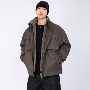 HAMB原创2025冬季新款90鸭绒高级感羽绒服皮衣夹克男外套通勤休闲