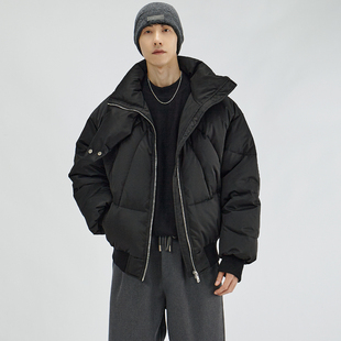 HAMB原创2025冬季新品高级质感90白鸭绒立领防风羽绒服外套男休闲