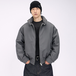 HAMB2025冬新款90白鸭绒美式高级哈灵顿夹克立领防水羽绒服外套男