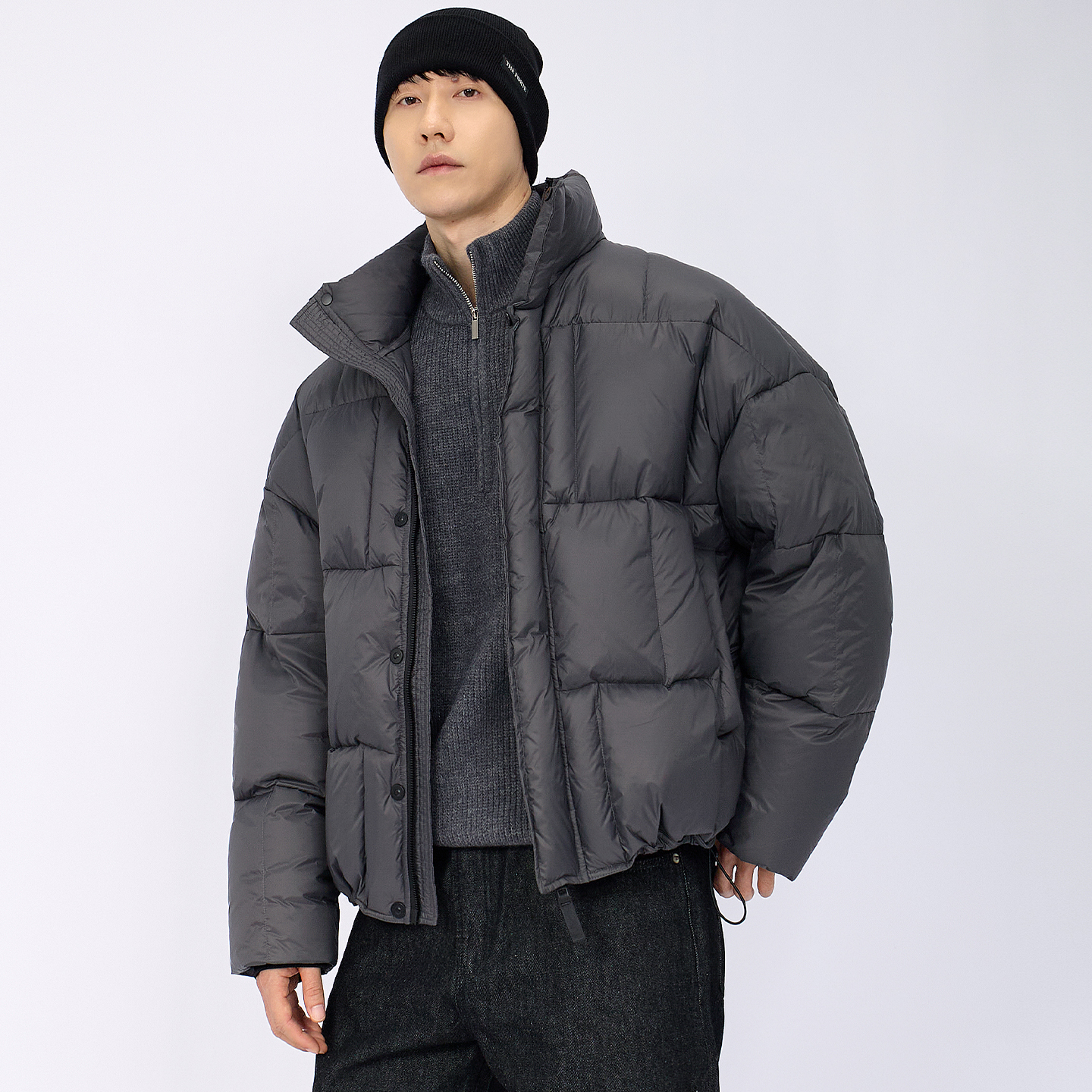 HAMB原创90白鸭绒立领绗线羽绒服