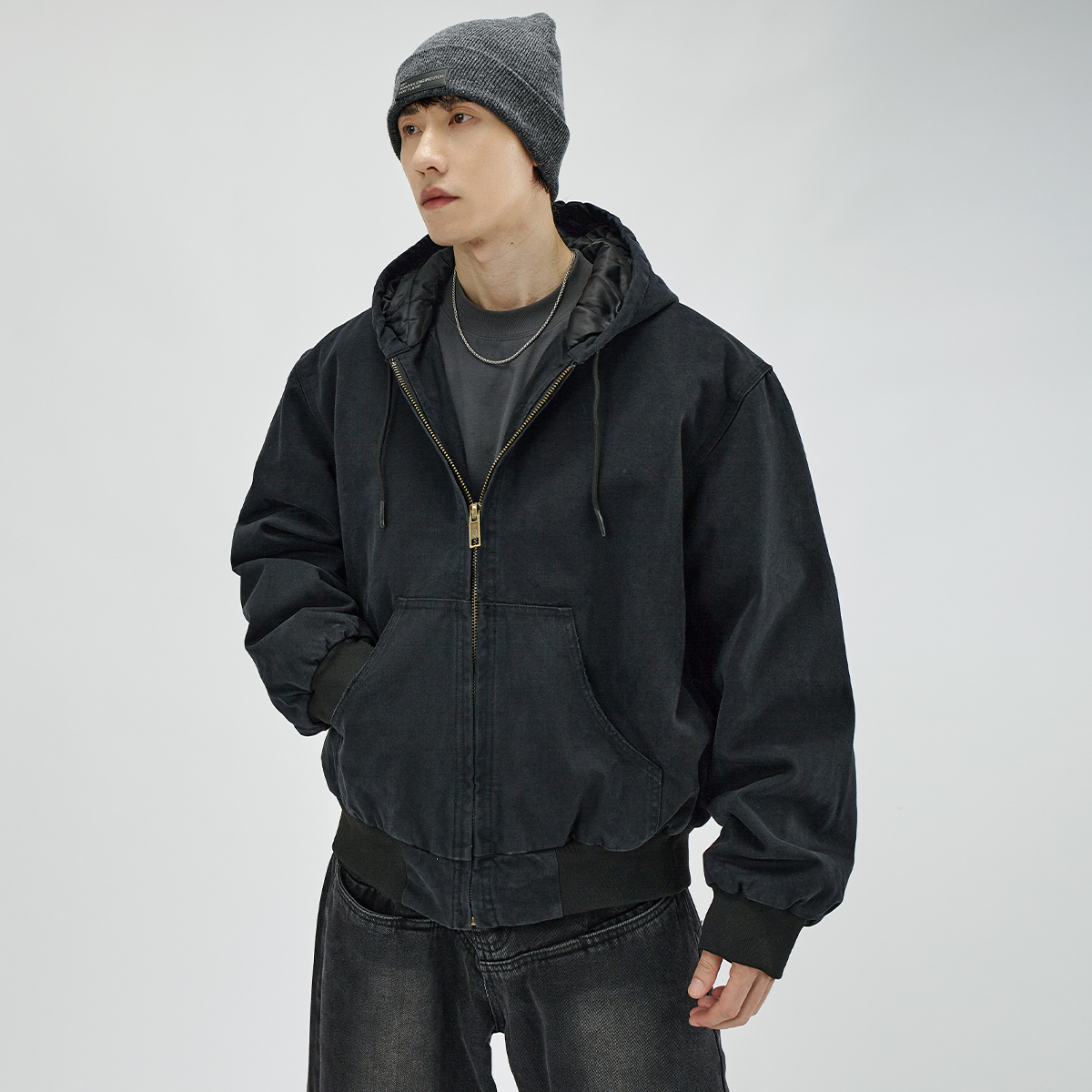 HAMB原创连帽夹克外套水洗复古