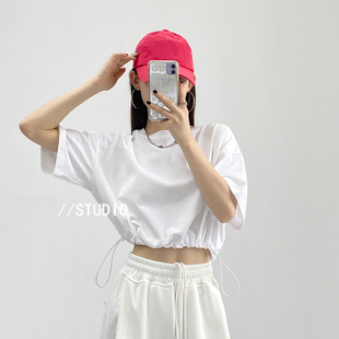 爵士跳舞jazz短款 kpop舞蹈 T恤女zumba衣服女团打歌服上衣韩舞服装