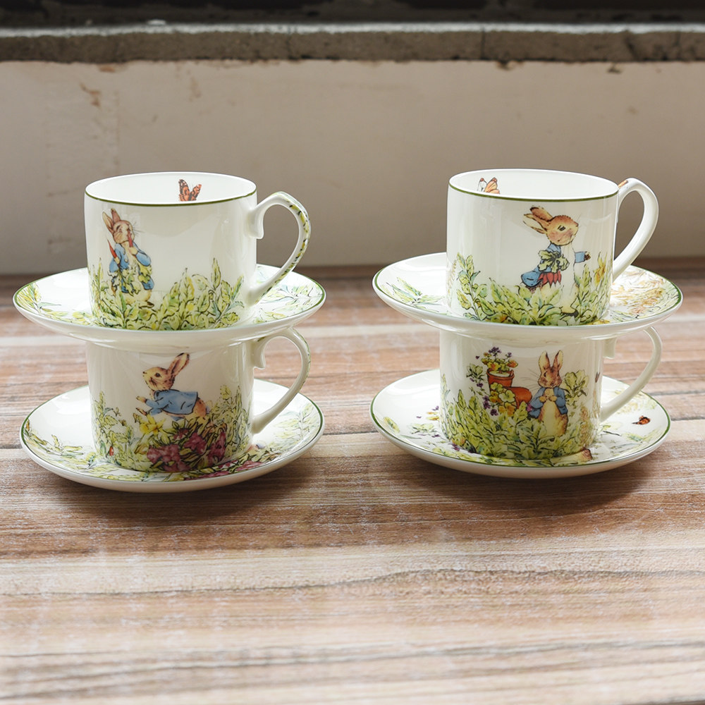 骨瓷创意兔子卡通红茶咖啡下午茶具欧式陶瓷办公室杯碟茶壶礼品