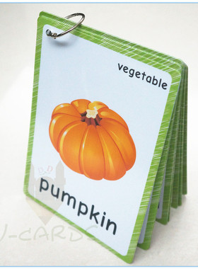 vegetables蔬菜类儿童英文闪卡片宝宝启蒙小学单词幼儿园教具拼读