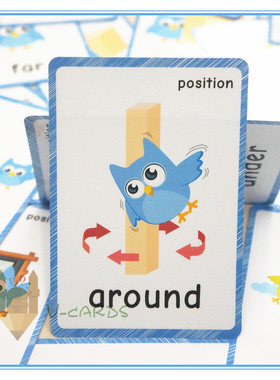 启蒙闪卡英语儿童单词幼儿园早教小学老师教具positional位置海报