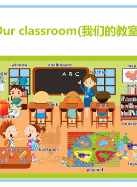 导图classroom教室文教具海报英语分类闪卡儿童幼儿小学启蒙拼读