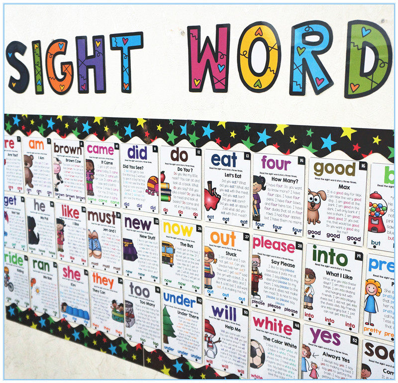 sight word story高频词短文故事教具卡海报国外原版教室装饰墙贴