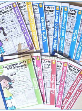 美国原版一年级英语语言语法grammar趣味练习纸题作业纸教室用具