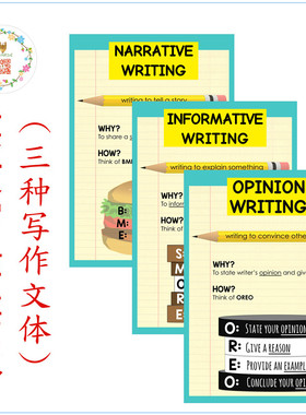 思维导图英文writing写作海报作文组织图Mind map教具大闪卡装饰