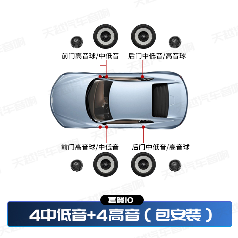 柏林之声汽车音响改装全套装车载超重低音喇叭炮6.5寸中低音DSP