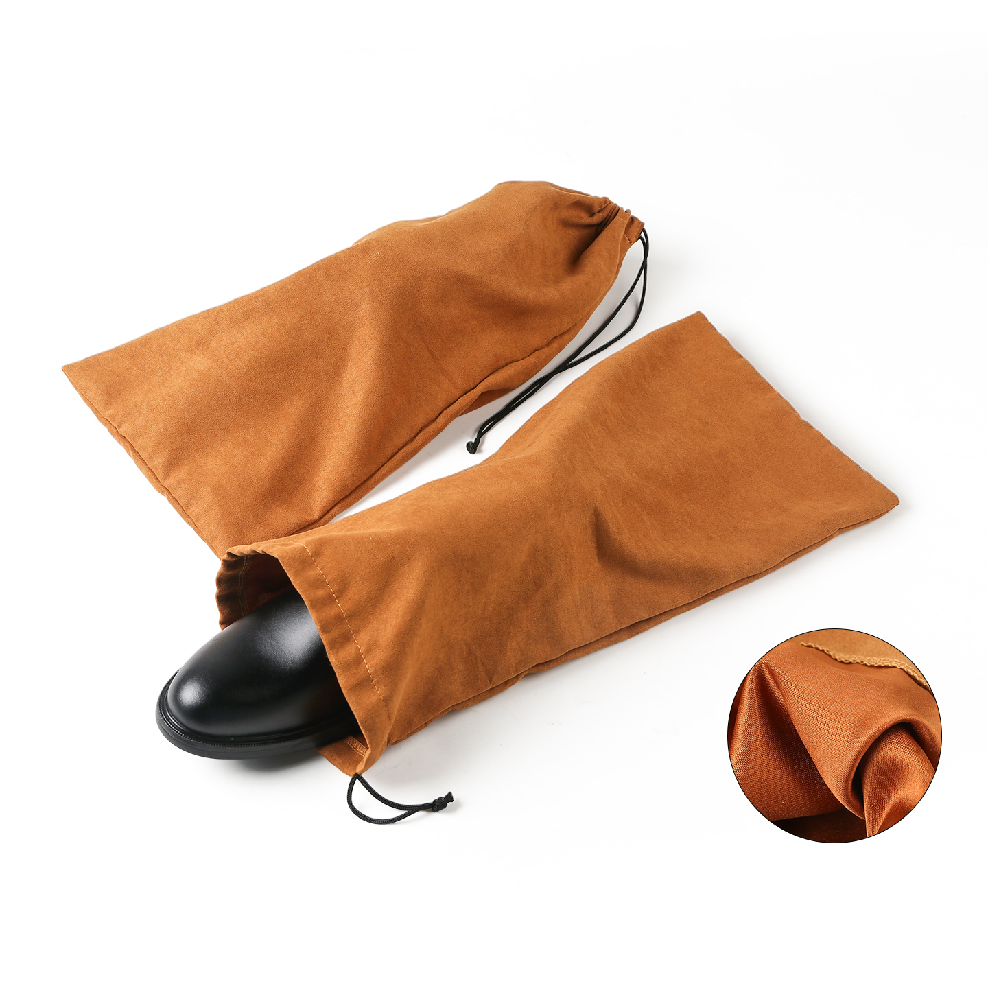 麂皮绒皮鞋收纳袋便携抽绳束口旅行防尘鞋套家用皮鞋鞋袋专用神器