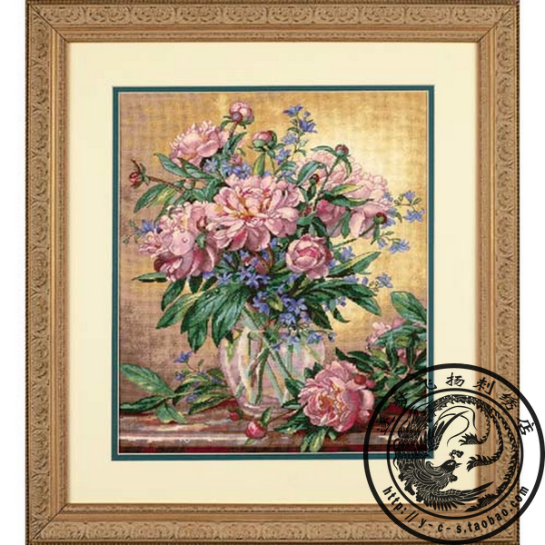 【现货】美国原装进口DIM十字绣套件 35211 牡丹大花瓶