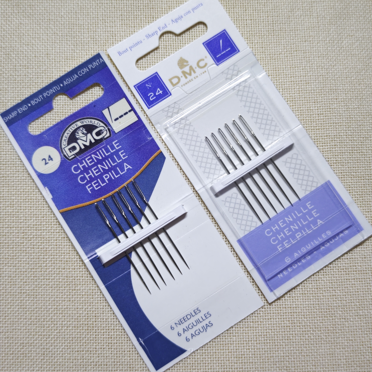 法国DMC十字绣大眼尖头针刺绣针勾边针手缝针24号 22号特别尖直尖