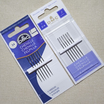 法国DMC十字绣大眼尖头针刺绣针勾边针手缝针24号 22号特别尖直尖