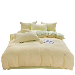 A类母婴级60支100纯棉床上四件套全棉床单被套简约床品床笠款被罩