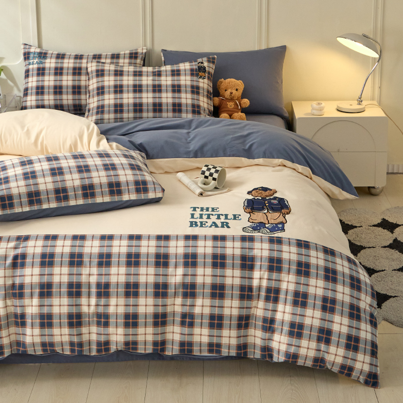 A类加厚全棉磨毛四件套卡通儿童